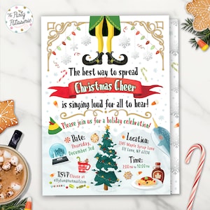 Christmas Party Invitation, Christmas Birthday Invitation, Digital File, Printable, Custom, Holiday Party, Holiday Birthday
