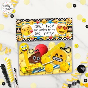 EMOJI Favor Bag Toppers, Emoji Treat Bag, Emoji Birthday, Emoji Goody Bag, Printable, Instant Download, Digital File, Emoji Party Favor