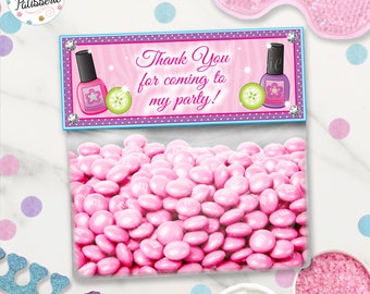 Spa Party Favor Labels, Spa Thank You, Spa Birthday, Instant Download, Digital File, Printable, Spa Label, Spa Goody Bag