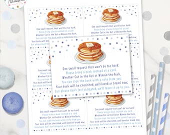 Boy Printable Pancakes and Pajamas Shower Book Insert, Shower Game, Invitation Insert Card, Instant Download, Pancake Party, Sprinkle Game