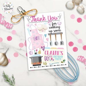 Cooking Party Thank You Tag, Cooking Favor Tag,  Digital File, Printable, Custom, Favour Tags, Personalized, Cooking Party Favor