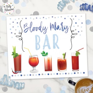 Bloody Mary Bar Sign, Breakfast Sign, Buffet Sign, Digital File, Printable, Pajama Party, Sleepover Party, Pancakes and Pajamas Party