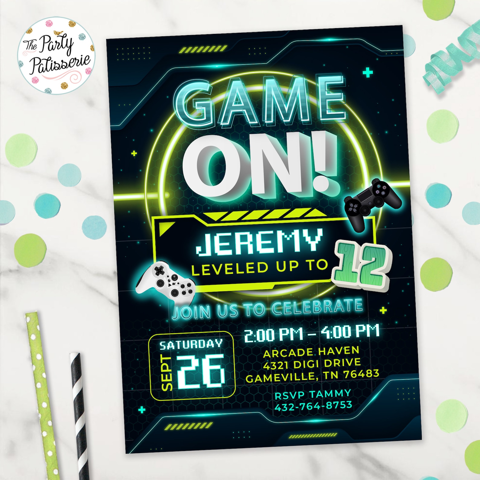 gaming-invitation-gamer-party-gaming-birthday-invitation-etsy