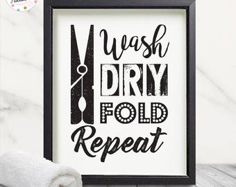Wash Dry Fold Repeat Printable - Etsy