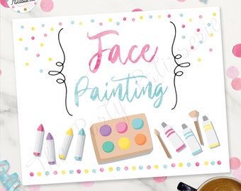 Face Painting Sign / Digital File / Printable / Custom / Pajama Party / Sleepover Party / Pancakes and Pajamas Party / Morning party