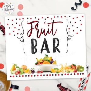 Buffalo Plaid Fruit Bar Sign, Pancakes and Pajamas, Printable, Breakfast Sign Sign, Pajama Party, Morning party, Breakfast Buffet Sign