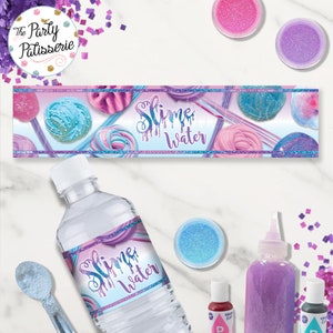 Slime Party Water Bottle Labels, Instant Download, Digital File, Printable, Slime Party, Slime Making Party, Slime Water