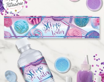 Slime Party Water Bottle Labels, Instant Download, Digital File, Printable, Slime Party, Slime Making Party, Slime Water