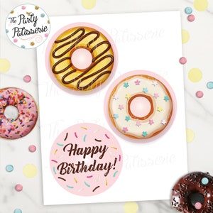 Donut Party Happy Birthday Banner / Instant Download / Digital File ...