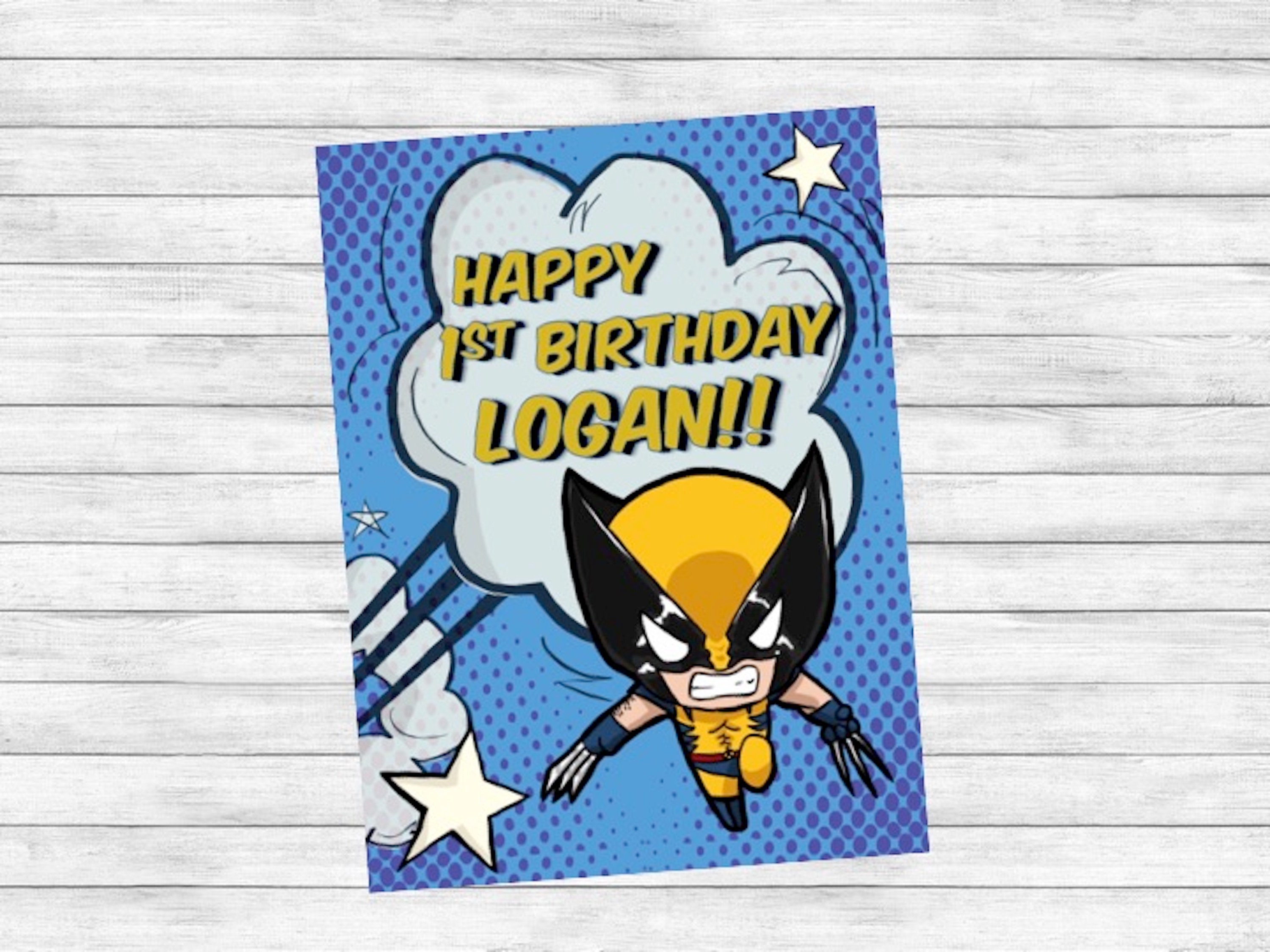 Wolverine Happy Birthday Sign Printable Birthday Baby Etsy