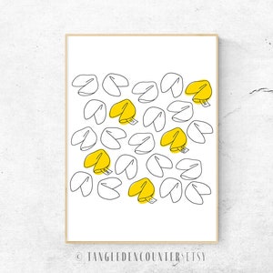 Fortune Cookies Wall Art; Positive Motivational Wall Art; Foodie Printable; Foodie Gifts; Chinese New Year Decoration