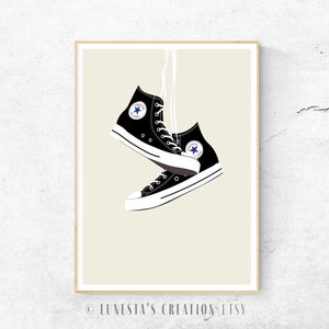 Converse Sneaker Wall Art; Chuck Taylor Print; Sneaker Art Print; Shoe Digital Print; Trainer Gym Room Poster; Minimalist Printable
