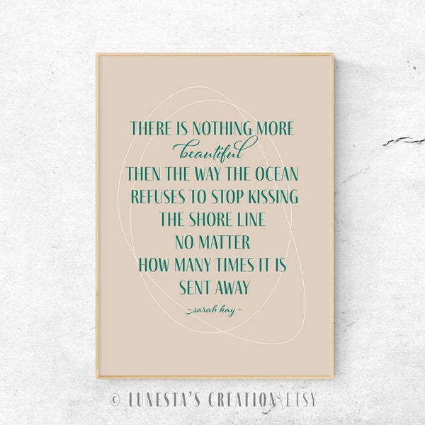 Sarah Kay Quote Print; Summer Quote Wall Art; Beach Quote Phrase Poster; Inspiration Motivational Minimalist Quote; Bedroom Decoration