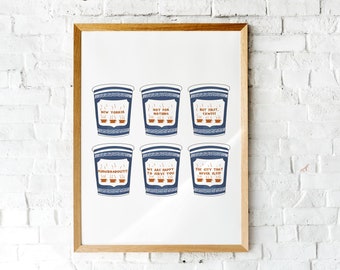NYC klassiskt kaffetryck, vintage bodekaffe, New York-kaffe, NYC delikatesskaffeposter