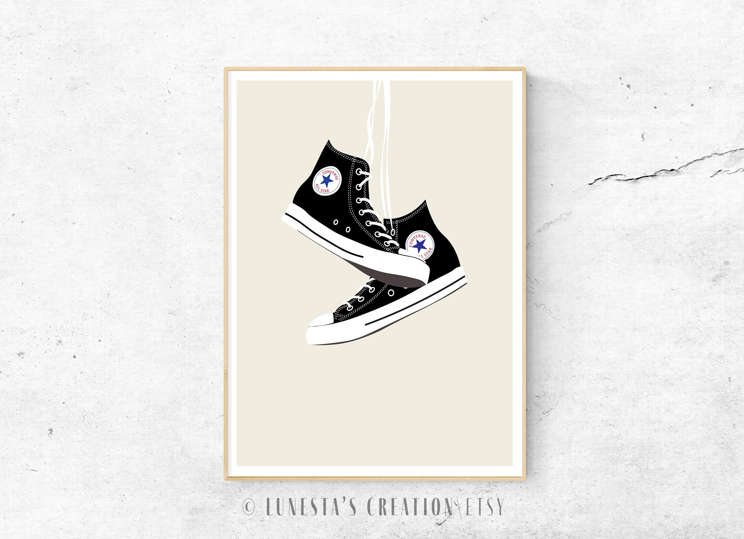 Humano Moda estoy de acuerdo con Converse Sneaker Wall Art Chuck Taylor Print Impresión - Etsy México