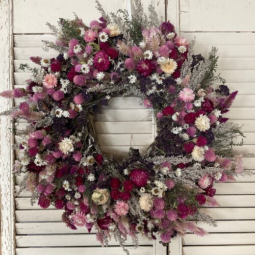 Dried Flower Wreath Etsy