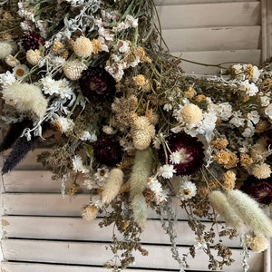 Dried flower wreath, boho wreath, country, farmhouse wreath, handmade wreath, dried floral wreath, everlasting dried flower wreath image 2