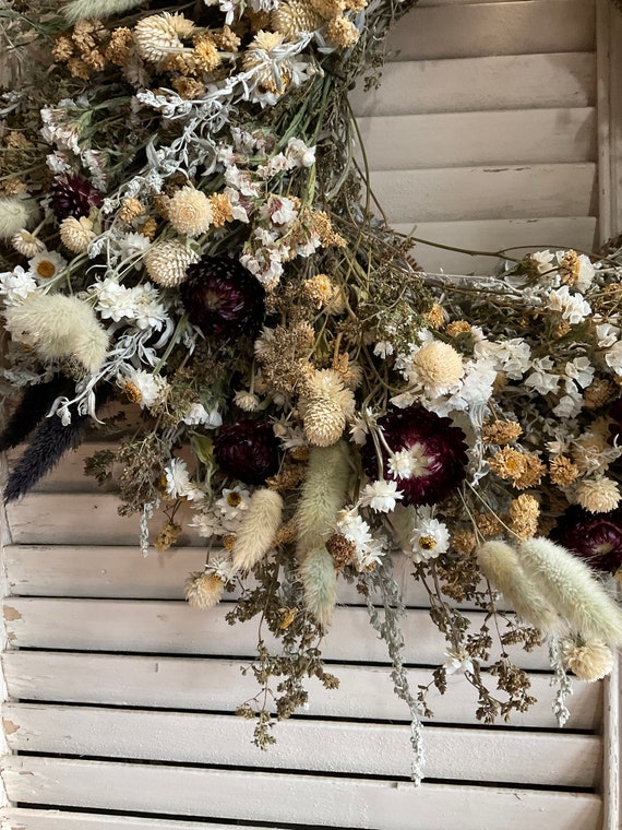 Dried Flower Wreath, Boho Wreath, Country, Farmhouse Wreath  