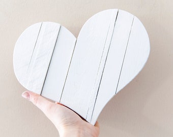 Heart Wall Decor, Wood Heart Wall Decor, Heart decor, Wooden wall decor, White Heart Room decor