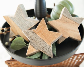 Tiered Tray Decor, Farmhouse Decor, Rustic Home Decor, Wood Star, Wall Decor, Rustic Ornaments, Wall Star