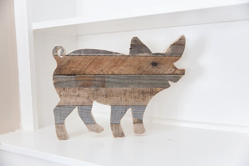 Pig Decor Farmhouse Decor Rustic Home Decor Kitchen Wall Etsy