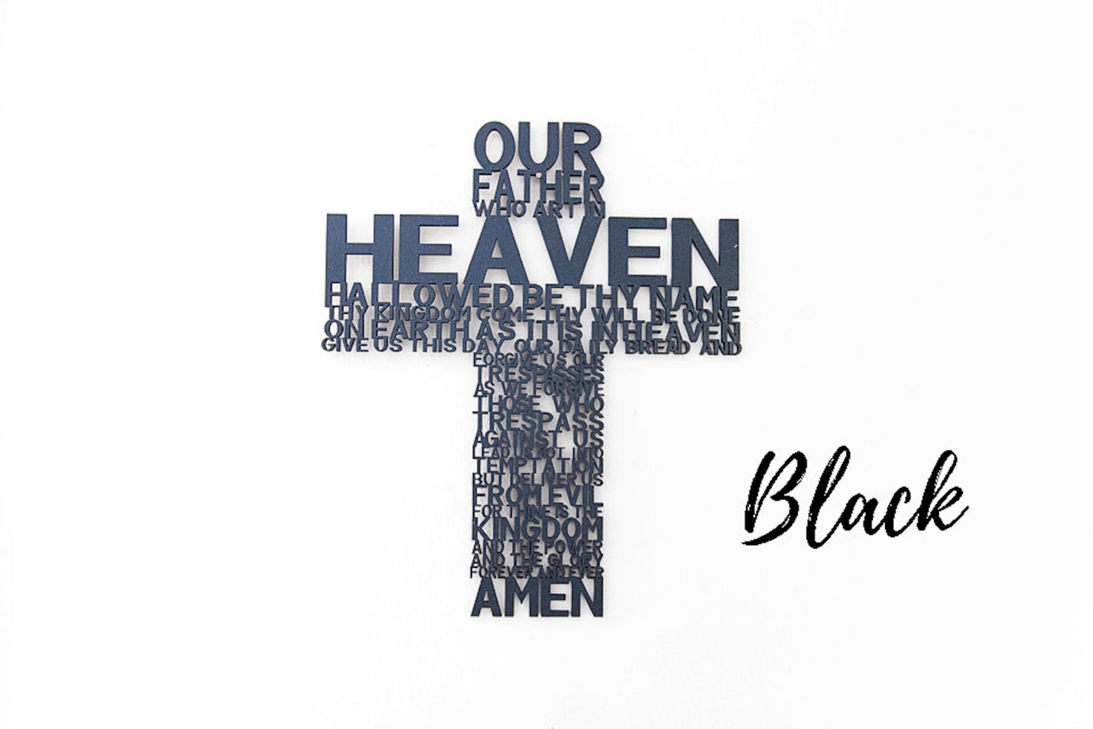 Wood Cross Lord's Prayer Wall Decor Sign Our Father Etsy