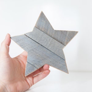 Boho Decor, Star, Gray Star for Wall, Star Wall Art, Gray Decor, Wooden Star, Celestial Decor 6 inch