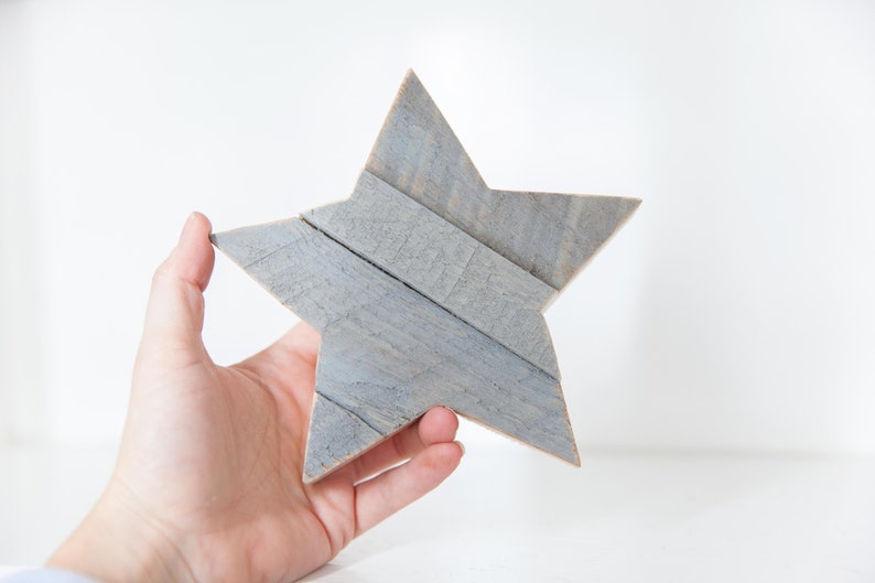 Boho Decor, Star, Gray Star for Wall, Star Wall Art, Gray Decor, Wooden Star, Celestial Decor 6 inch