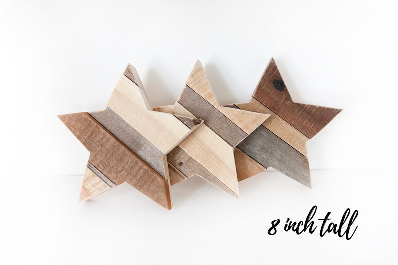 Rustic Home Decor, Farmhouse Decor, Wood Star, Wall Decor, Reclaimed Wood, Woodland Nursery, Kitchen Decor, Country Home, Boho Wall Decor Medium Star - 8 inch