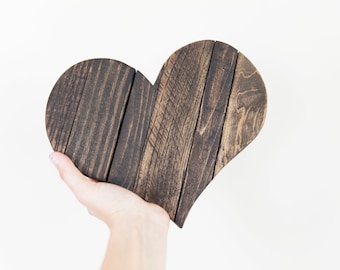 Holzherz, Eingangsbereich-Dekor, Holzherzen, rustikale Wanddekoration, Bauernhausdekor, Raumdekor, Galeriewand, zurückgeforderte Holzkunst, Valentinstag