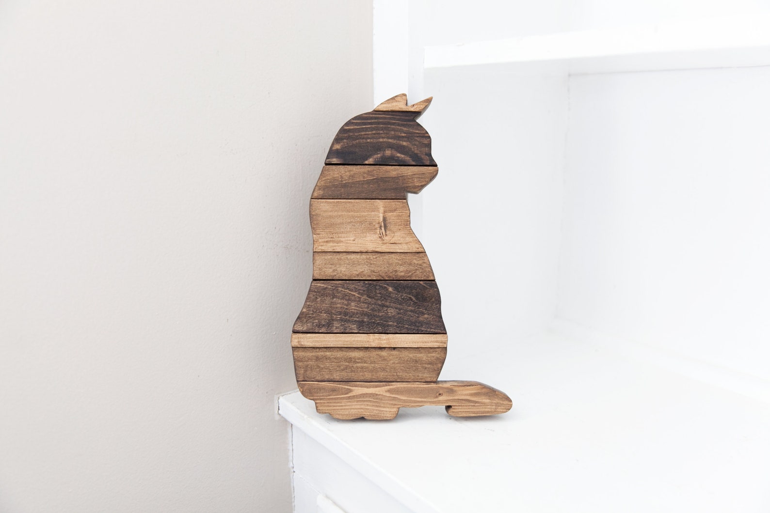 Cat Decor for Wall Cat Silhouette Cat Lovers Gift Wood Cat Etsy