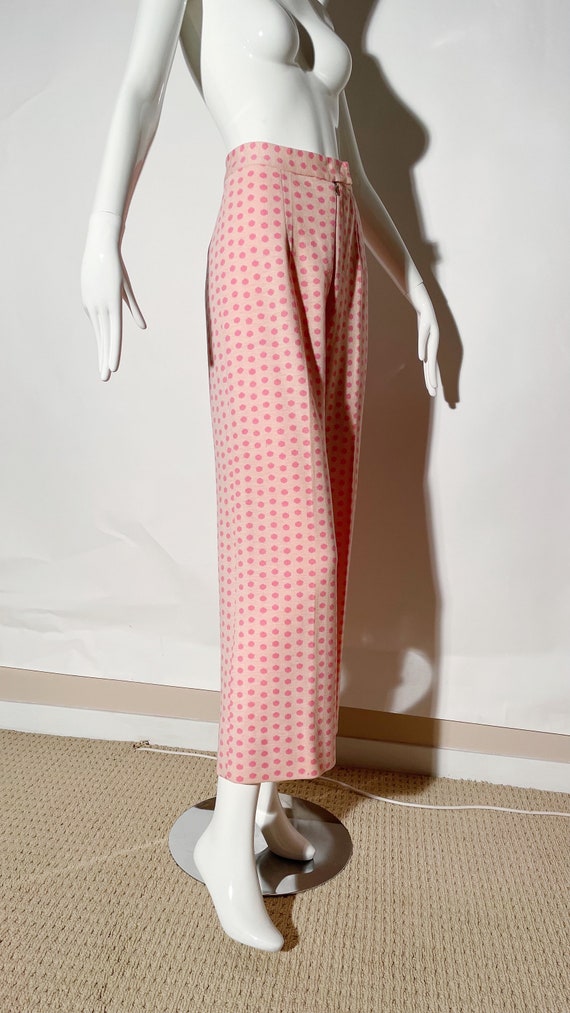 Saks fifth Avenue Pink Polka Dot Trousers - image 7