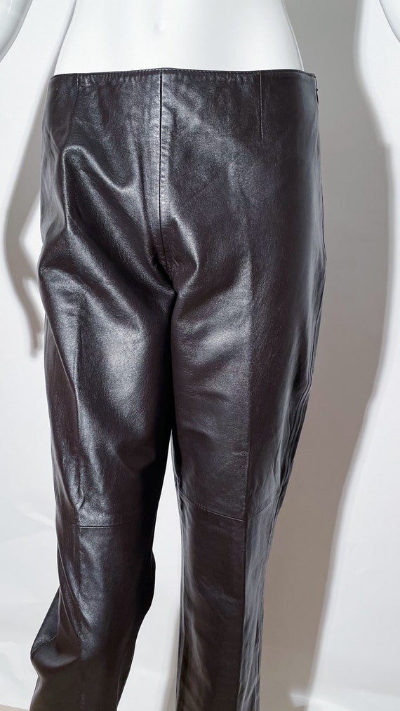 Vintage Chocolate Brown Leather Pants - image 2