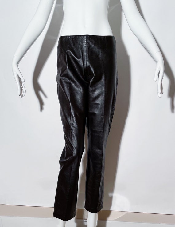 Vintage Chocolate Brown Leather Pants - image 1