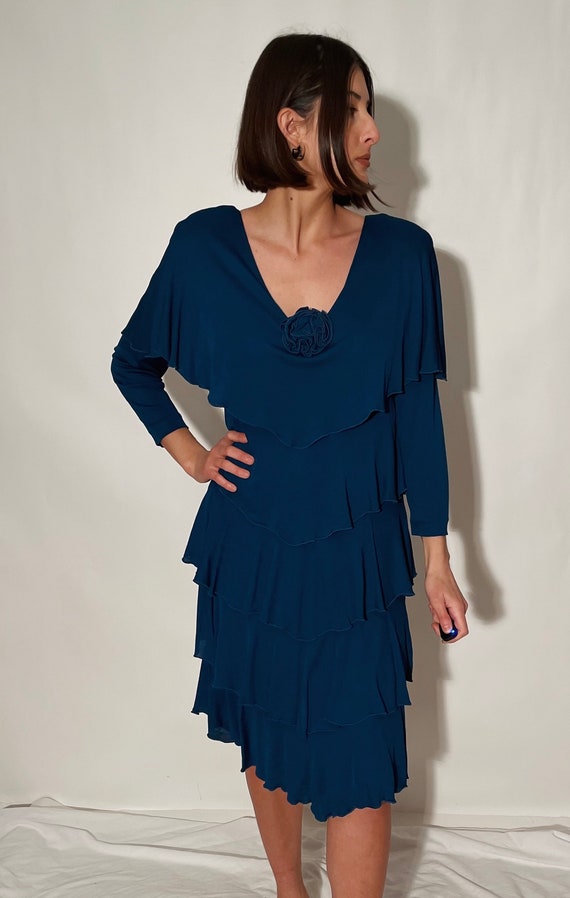 Layered Ruffle Cocktail Dress - image 5