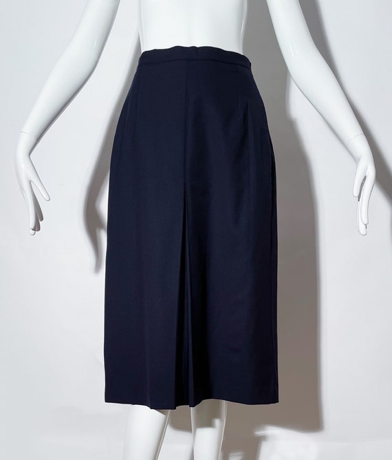 Burberry Navy Pleated Skirt