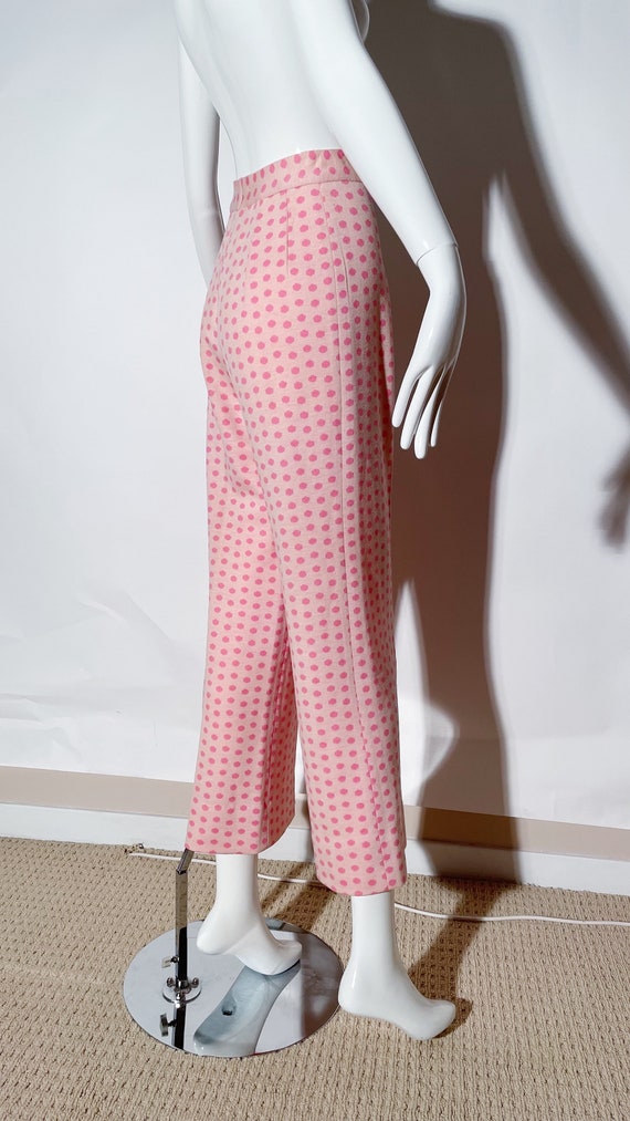 Saks fifth Avenue Pink Polka Dot Trousers - image 2