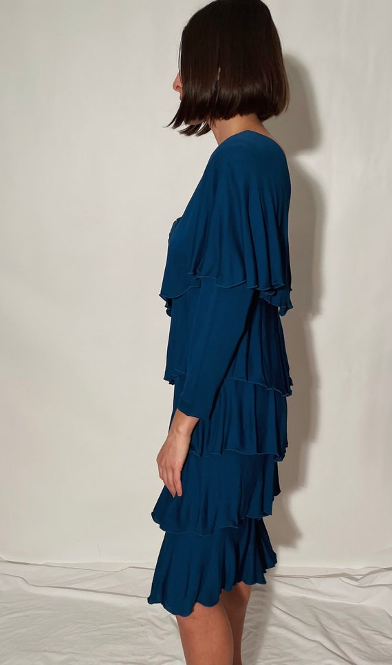 Layered Ruffle Cocktail Dress - image 4