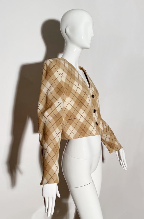 Valentino Plaid Cropped Blazer - image 2