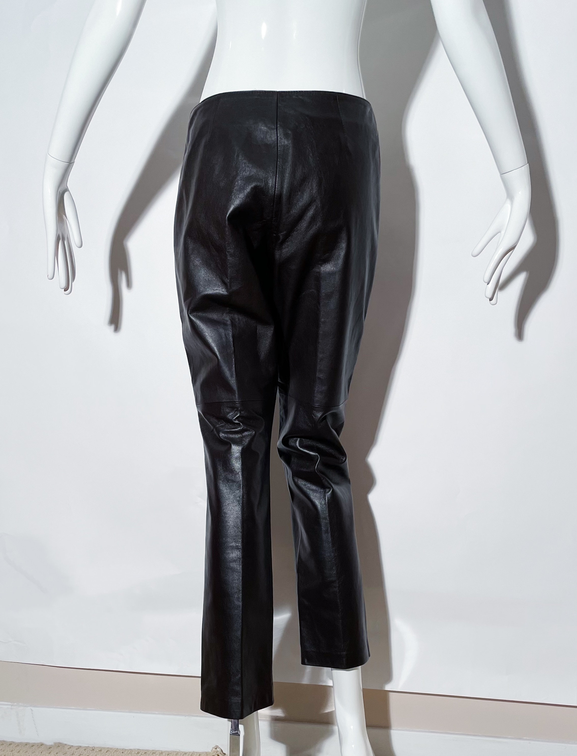 Collins Chocolate Brown Faux Leather Barrel Pants