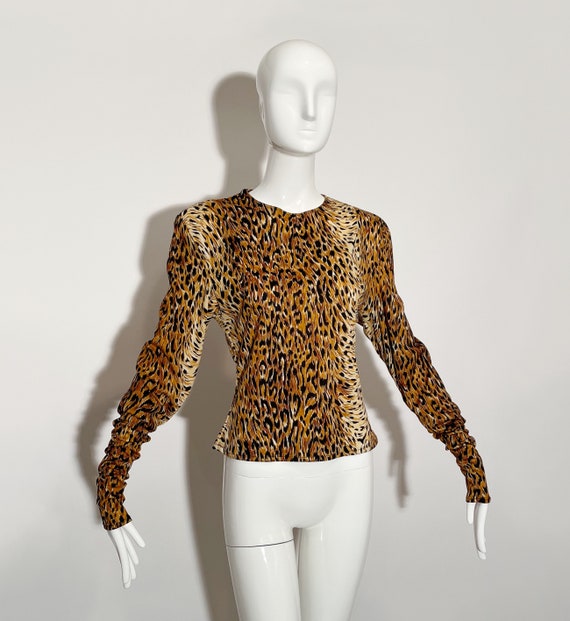 Norma Kamali Leopard Blouse - image 1