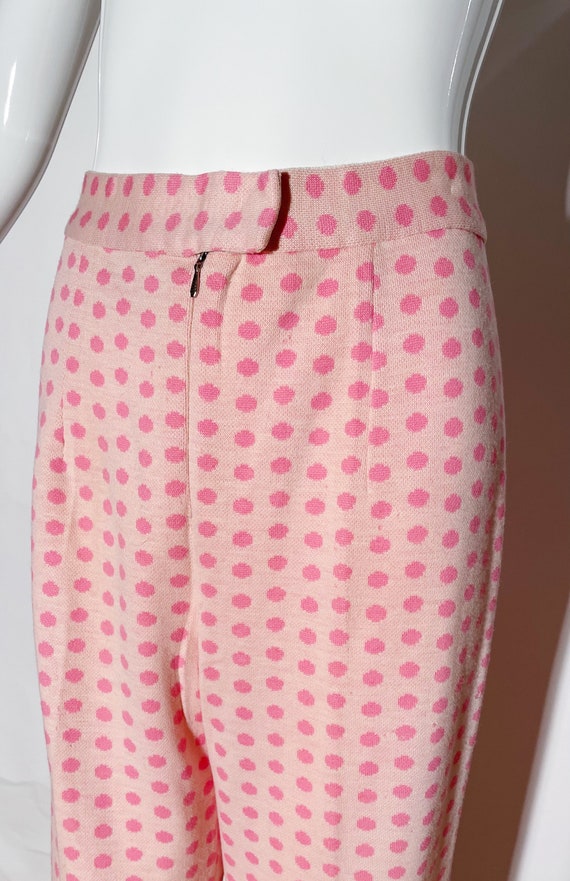 Saks fifth Avenue Pink Polka Dot Trousers - image 5