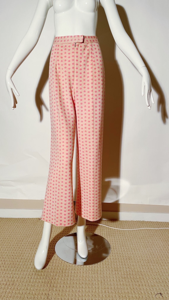 Saks fifth Avenue Pink Polka Dot Trousers - image 1