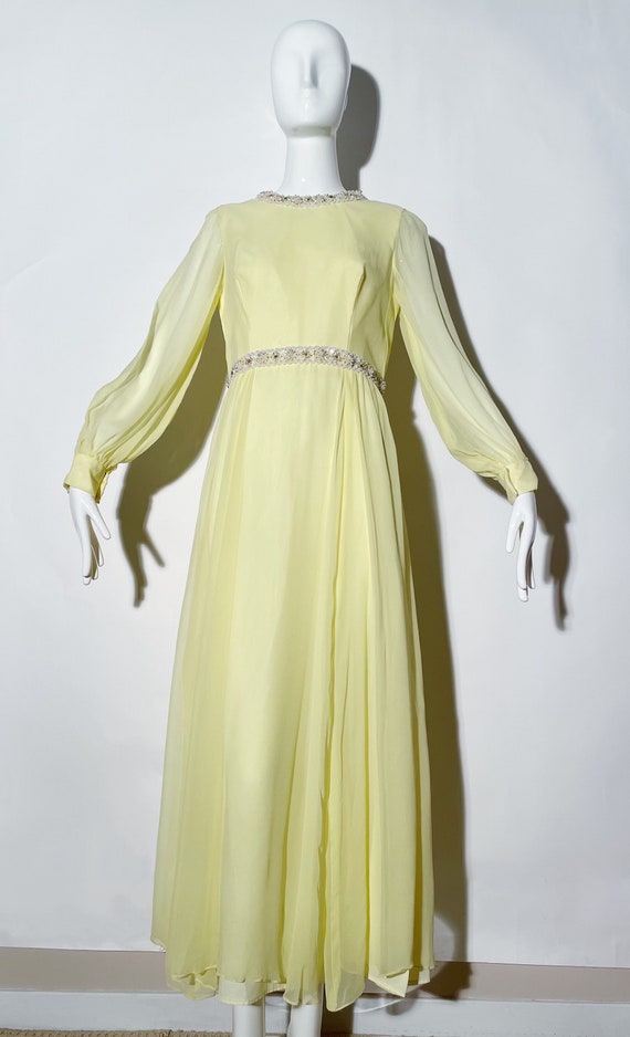 Vintage 60s Silk Beaded Gown