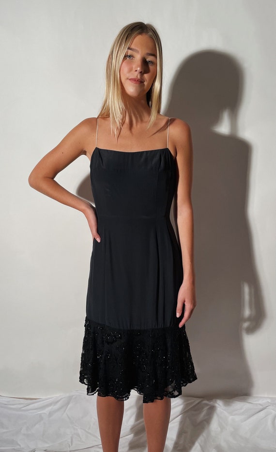 Beaded Lace Slip Dress