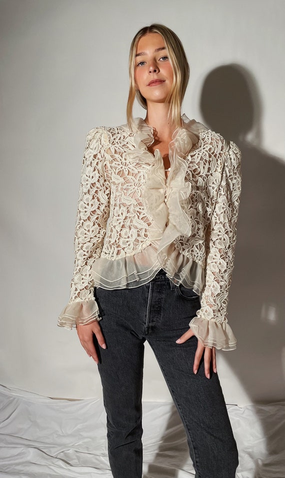 Lace and Ruffle Blouse