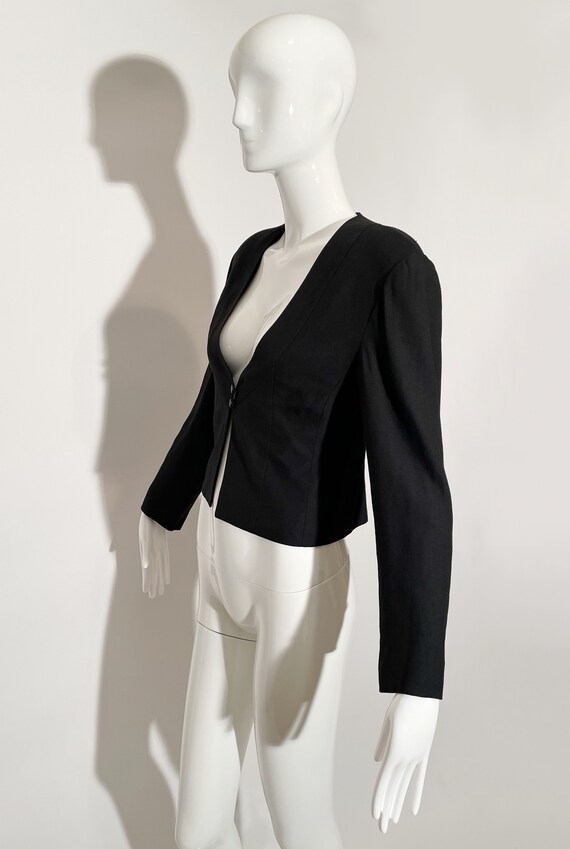 Karl Lagerfeld Linen Cropped Blazer - image 5