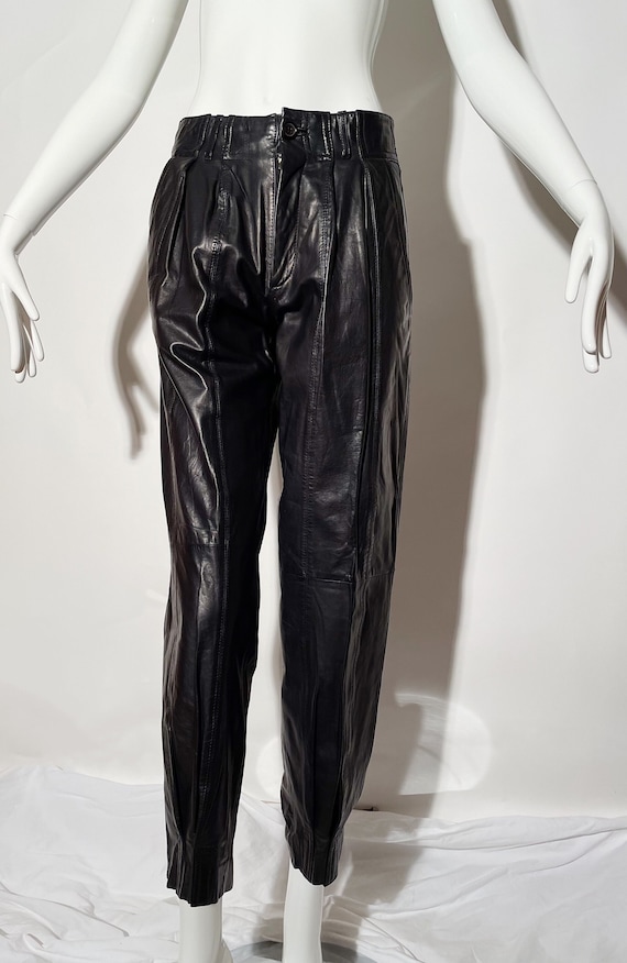 Vintage Pleated Leather Pants