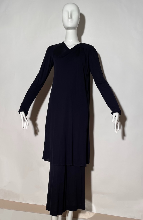 Jean Muir Navy Layered Dress