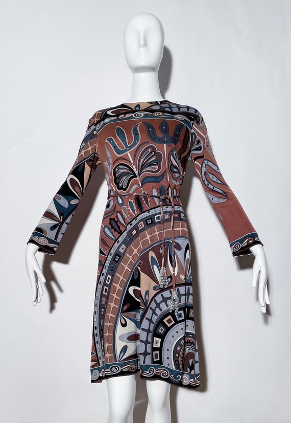 Emilio Pucci Brown Belted Dress